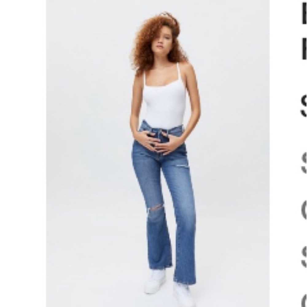 BDG high rise flare ripped jeans